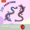 PETBSNVB Three Color 12" 3D Printed Dragon, Articulated Dragon, Crystal Dragon, Dragon Fidget toy, Home Office Decor Executive Desk Toy (Purple Head)