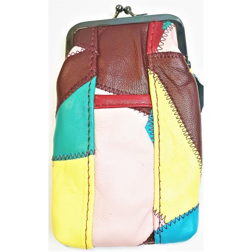 SPORTIMES Eclipse Unique Multi Color Patched Lamb Skin Cigarette Case Pouch, 100s, 3202S
