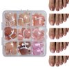 108Pcs Press on Toenails French Tips Toe Nail Press ons Fake Toe Nails with Design Gel False Toenails Glossy Full Cover Acrylic Toenails with Design Toe Press on Nails Toe Nail for Women Decorations