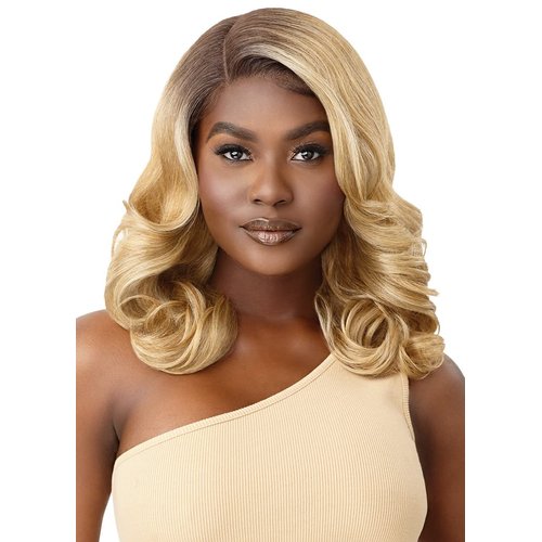Outre SleekLay Part HD Deep-C Lace Part Lace Front Wig - FLARA (DRFF4-Champagne)