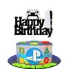 Video Game Cake Topper - Game Controller Happy Birthday Cake Decorations - PS5 Gaming Cake Topper for Boys Men's Game Theme Party