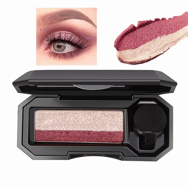 Deepmind Dual Color Eyeshadow, New Portable Two Tone Eyeshadow, Waterproof Eyeshadow Highly Pigmented Powder Eyeshadow, Natural Two Color Eye Shadow Palette Long Lasting Glitter Eye Makeup (#5)