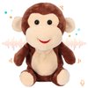 Easfan Talking Monkey Repeat What You Say Electric Nodding Plush Funny Interactive Speaking Toys Buddy Birthday Gifts for Kids Toddlers Brown,7"