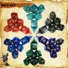 DND Dice Set 42 Pcs Polyhedral Dungeons and Dragons Rolling Dice for D&D RPG MTG Table Games Dice Bulk with Colorful Drawstring Bags and Dice Tray (Single)