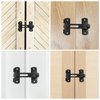 DOUBLE 2 C Barn Door Lock, Sliding Barn Door Lock Hardware Gate Latches, Carbon Steel Door Latches for Barn Door Cabinet Window Closet Door, Black
