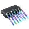 Eyelash Extension Tweezers Set, Fangze 7 Pcs Lash Kit Rainbow Stainless Steel Straight and Curved Tweezer for Nail Art Ingrown Hair Craft