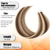Remy Tape In Human Hair Extensions #4 Medium Brown Mixed with Bleach Blond #613 PU Skin Weft Real Virgin Hair Invisible Tape In Hair Extensions 16 Inch 40g/Pack 20pieces
