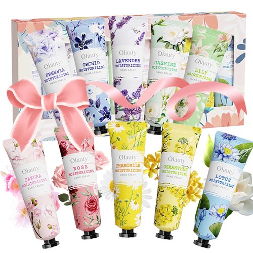 10 Pack Mini Hand Cream for Dry Cracked Hands, Moisturizing Hand Cream Gifts Set for Women,Floral Hand Lotion Mini Travel Size Set for Birthday Gifts,Teacher Appreciation Gift,Nurse Week Gift