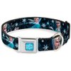 Buckle-Down Seatbelt Buckle Dog Collar - Elsa the Snow Queen Poses PERFECT AND POWERFUL Blues/White - 1.5" Wide - Fits 16-23" Neck - Medium