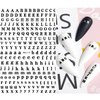 JMEOWIO Letters Nail Art Stickers Decals 8 Sheets Self Adhesive Designer English Alphabet Nail Art Design DIY Nail Decoration for Women Girls