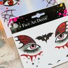 Halloween Face Tattoos Stickers Temporary Tattoos Kits Bat Spider Cobweb Glitter Gem Face Fake Tattoos Halloween Eye Body Paint Makeup Tattoos Sticker for Costume Cosplay Party Decoration Supplies