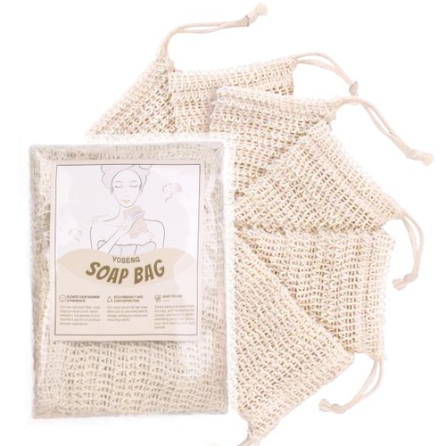 6 Pack Soap Exfoliating Bag Natural Soap Saver,Soap Savers for Bar Soap,Natural Sisal Fiber Soap Bags for Foaming and Drying The Soap,Organic Soap Bag for Shower Bath