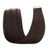 QingChang Tape in Hair Extensions Human Hair Single Donor Hair Healthy Natural Invisible Seamless Longlasting #2 Dark Brown 12" 20pcs 30g