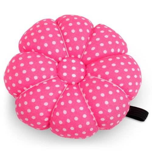 Rolybag Pin Cushions Wrist Pins Cushions with Elastic Strap Wristband Pumpkin Needle Cushion for Sewing Wearable Needle Pincushions for Needlework or DIY Crafts (Rose Red)