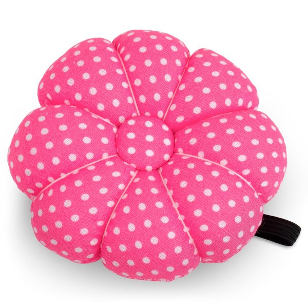 Rolybag Pin Cushions Wrist Pins Cushions with Elastic Strap Wristband Pumpkin Needle Cushion for Sewing Wearable Needle Pincushions for Needlework or DIY Crafts (Rose Red)