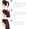 Rich Choices Claw Clip Ponytail Extension Human Hair #4 Medium Brown Real Hair Ponytail Extension Balayage 14 Inch Clip In Long Ponytail Hair Extensions Straight For Women 105g One Piece