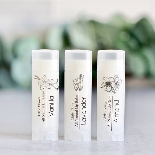 Set of 3 Handmade Natural Lip Balm - Stocking Stuffer idea for women and girls