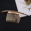 2 Pieces Metal Hair Side Combs Concavo-Convex Surface 10 Teeths Comb Metal Bridal Wedding Veil Hair Combs Headpiece Hair Clip Combs Hair Comb Pins for Girls and Women, Golden and Silver
