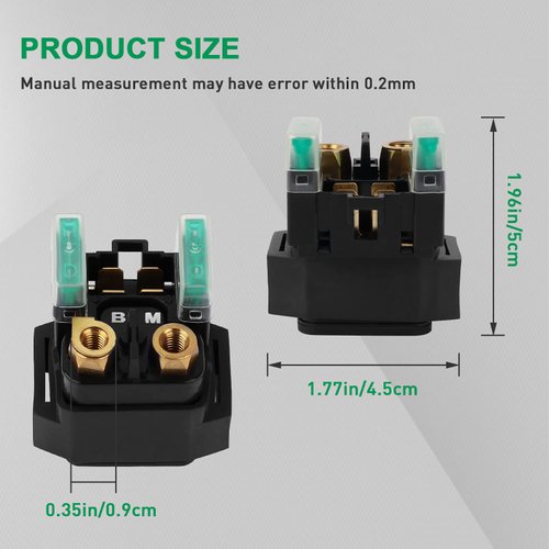 Starter Solenoid Relay for Yamaha ATV Raptor 350 660 Grizzly 350 400 450 660 Kodiak 400 450 Big Bear 250 400 Bruin 250 350 Rhino 450 660 Wolverine 350 450- YFM350 YFM400 YFM450 YFM660 TTR90 125 230