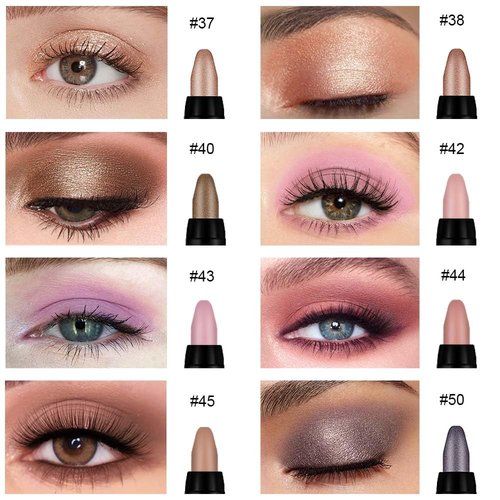 Kaely 8Pcs Cream Eye Shadow Brightener Sticks Set for Eyes,Shimmer Matte Pencil Eyeshadow Applicator Stick Palette,Halloween Makeup Waterproof,Birthday Party gifts for Women kids Girls 06