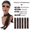 Elastic Bands for Wig Edges 2PCS Edge Laying Band Adjustable Edge Wrap to Lay Edges Lace Melting Band Leopard Print Pattern Wig Band for Edges Comfortable Elastic Band for Lace Frontal Melt