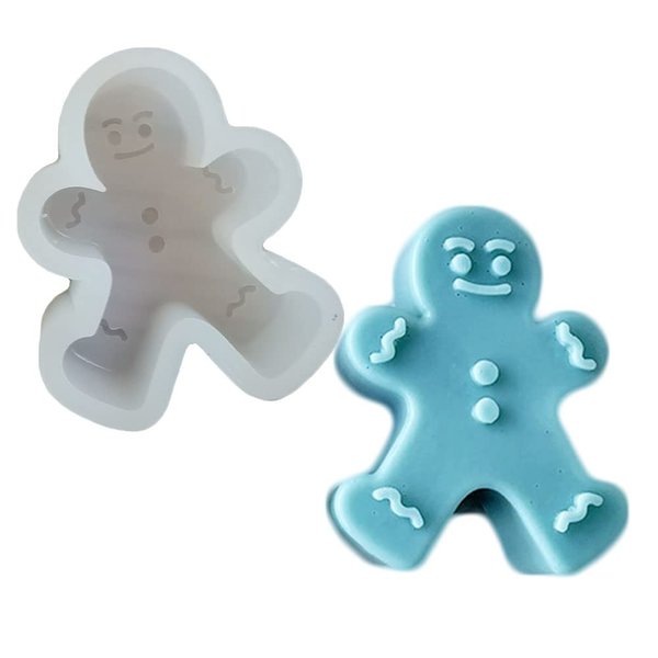 Duawenki Gingerbread Man Shape Car Freshie Silicone Mold for Making Soap Aroma Beads Car Freshie, Pendant, Candle, Resin