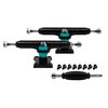Teak Tuning Prodigy Fingerboard Trucks with Upgraded Lock Nuts, Midnight Black Colorway - 32mm Wide - Professional Shape, Appearance & Components - Includes Pro Duro 61A Bubble Bushings in Teak Teal