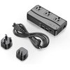 BESTEK Universal Travel Adapter 220V to 110V Voltage Converter with 6A 4-Port USB Charging and UK/AU/US/EU Worldwide Plug Adapter (Black)