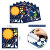 WATINC 45pcs Make Your Own Planet Stickers Games, 9 Planets Solar System Birthday Party Favor Stickers for Kids, DIY Outer Space Make a Face Sticker for Children, Craft Kit Toy for Kids Party Supplies