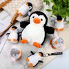7 Pcs Penguin Plush Toys Set Penguin Stuffed Animal Zoo Penguin Toys with Mom and Small Baby Cute Penguin Plushie Realistic Baby Animals for Gift Christmas Birthday Bag Stuffings Decoration(Penguin)