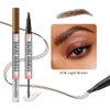 Eyebrow Pen - 2-in-1 Dual-Ended Eyebrow Pen with 4-Fork-Tip & Eyebrow Brush and Sealing Brow Gel, Creates Natural Looking Brows Effortlessly, Long-lasting and Waterproof (Light Brown)