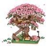 Cherry Blossom Tree Building Block Kit 2008 Pcs Cherry Bonsai Tree Building Sets DIY Sakura Tree House Model Sets Flowers House Mini Bricks Building Kit Gift for Adults Teens Girls 14+