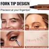 Generic 3D Microblading Eyebrow Pencil, 2024 New Waterproof Microblading Eyebrow Pencil Contouring Pen with 4 Fork Tip & Spoolie Brush, Precise Brush-Tip Create Natural Hair-Like Brows (#3 Brown)