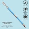 Cuticle Pusher Dual Sided - Sharp Edge Spoon Shaped Double Ended Cuticle Pusher Remover Cleaner Surgical Medical Grade Stainless Steel Manicure Pedicure Nail Art Care Tool Set (Blue) By Krisp Beauty