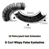 LuckForever 10 Pairs False Eyelashes Russian Strips Eye Lashes Wispy False Lash Fluffy Eyelash Extension Natural Look D Curly Fake Eyelashes Reusable Volume Eye Lash for Women Girls