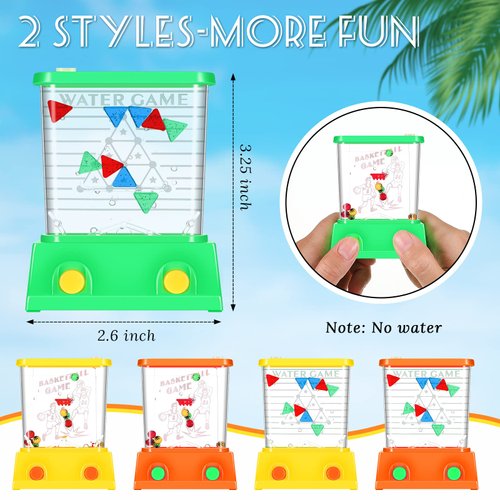 Gejoy 4 Pieces Water Games Handheld Stocking Stuffers for Kids Mini Waterful Ring Toss Retro Pastime Toys Car Games Christmas Party Favor for Kids Adults Gifts(Sport Style)