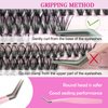 VastQt DIY Lash Extension Kit 240 Pcs Lash Clusters Lash Bond and Seal Applicator Tool for Eyelash Extensions (D curl 40P 8-16 MIX)
