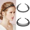 Pluzmecalm 5Pcs Black Plastic Headbands for Women or Men,Fashion Non Slip Head Band,Unisex Wide Hair band Hoop Clips Hair Accessories for All-Day Comfort Easy to Use and Wear,Beauty and Personal Care