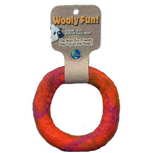 One Pet Planet Wool Dog Toy, 5-Inch, Orange