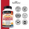 Vitamin B Complex with Vitamin C for Maximum Absorption - Methylcobalamin b12 & Folate Folic Acid Supplement - Vitamins B1 B2 B3 B5 B6 B7 B9 for Immune Energy & Nervous System Support - Non-GMO -60ct