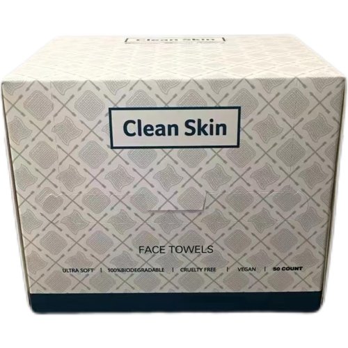 Clean Skin Disposable Face Towel | Soft Cotton Face Wipes | Dry Wipes Facial Cloths Towelettes for Washing and Drying | Facial Tissue for Skincare | Makeup Remover and Cleansing 50 Count (1 Pack)