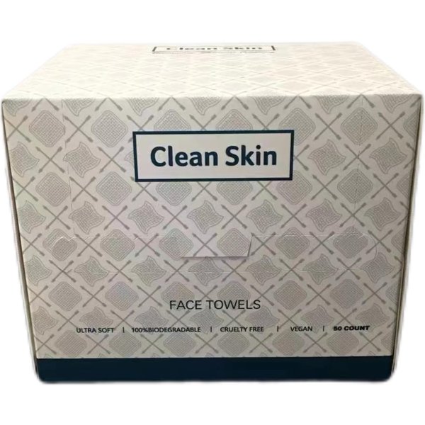 Clean Skin Disposable Face Towel | Soft Cotton Face Wipes | Dry Wipes Facial Cloths Towelettes for Washing and Drying | Facial Tissue for Skincare | Makeup Remover and Cleansing 50 Count (1 Pack)