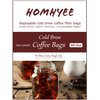 HOMYHEE No Mess Cold Brew Coffee Filters - 100 Count Disposable Fine Mesh Brewing Bags for Concentrate/Iced Coffee Maker, French/Cold Press Kit, Hot Tea in Mason Jar or Pitcher, 4 x 6 Inches