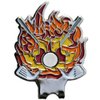 Skull Golf Ball Marker with Flame Hat Clip