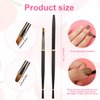 2pcs Nail Clean Up Brushes, Round&Angled Nail Brushes for Cleaning Polish Metal Nail Brushes Set for Nail Art Acrylic Gel Polish (Black)