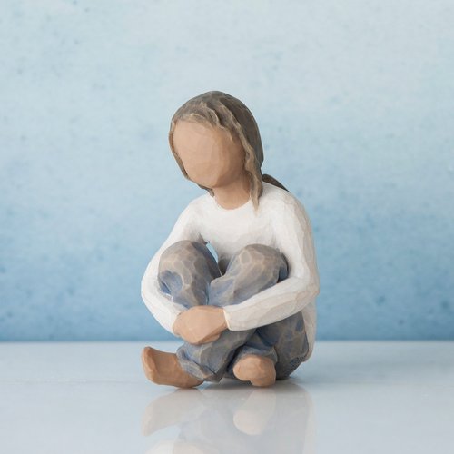 Willow Tree Spirited Child (Darker Skin Tone & Hair Color), Sculpted Hand-Painted Figure