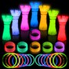 JICUICUI Ultra Bright Christmas Glow Sticks - 50 Party Pack with Connectors for Christmas, Neon Birthday and Holidays - Multicolor 8" Glow Sticks Necklaces Bulk