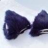 Cat Ears Hair Clips Fox Ears Barrettes Women Furry Fur Cat Headpiece Holiday Hair Pins Sweet Halloween Party Decoration Headband Anime Cosplay Costume Kitty Kitten Hair Accessories Dark Blue - Pink