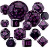 AUSTOR 15 Pieces Complete Polyhedral Dice Set D3-D100 Game Dice Set with a Leather Drawstring Storage Bag for Role Playing Table Games(Black & Purple)