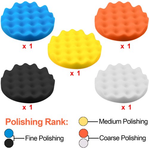 SIQUK 13 Pieces Buffing Pads 6 Inch Car Polishing Pad Kit Foam Polish Pads Wax Buffer Polisher Attachment for Drill